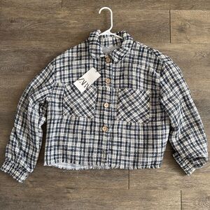 Zara Black and White Plaid Blazer